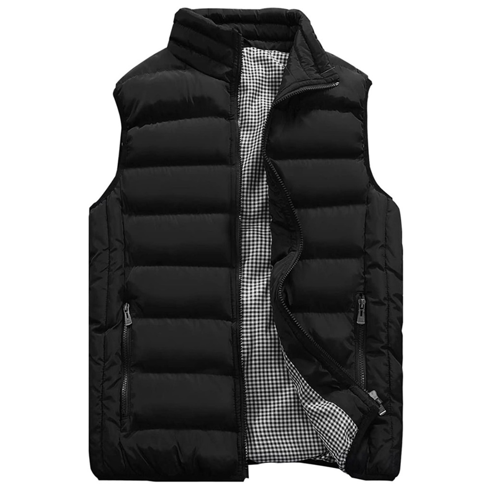 BRAND NEW MENS BLACK PUFFER VEST NWT - Picture 1 of 8
